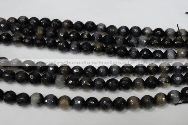 CAG4659 15.5 inches 8mm faceted round fire crackle agate beads