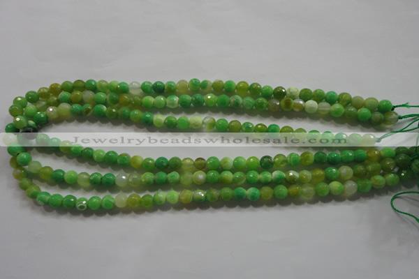 CAG4780 15.5 inches 6mm faceted round fire crackle agate beads