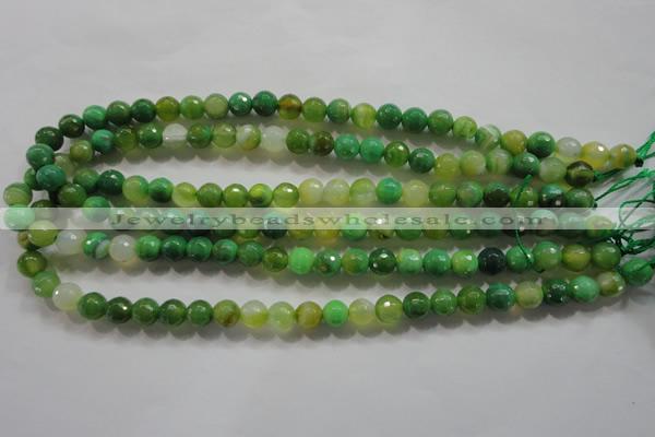 CAG4781 15.5 inches 8mm faceted round fire crackle agate beads