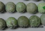 CAG4793 15.5 inches 14mm faceted round fire crackle agate beads