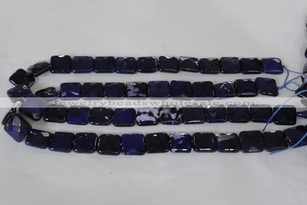 CAG4873 15 inches 14*14mm faceted square fire crackle agate beads