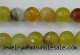 CAG5103 15.5 inches 10mm faceted round line agate beads wholesale