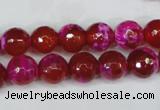CAG5183 15 inches 10mm faceted round fire crackle agate beads
