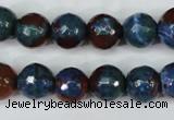 CAG5217 15 inches 10mm faceted round fire crackle agate beads