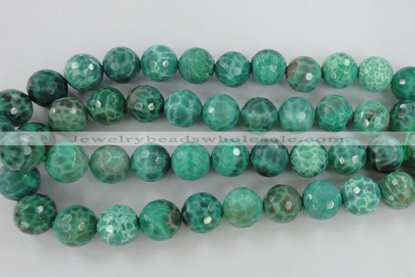 CAG5314 15.5 inches 14mm faceted round peafowl agate gemstone beads