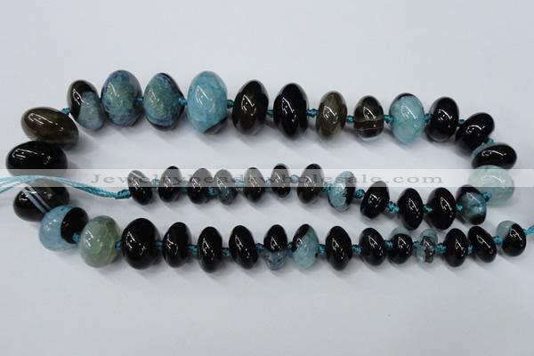 CAG5435 7*11mm – 15*22mm rondelle agate druzy geode agate beads
