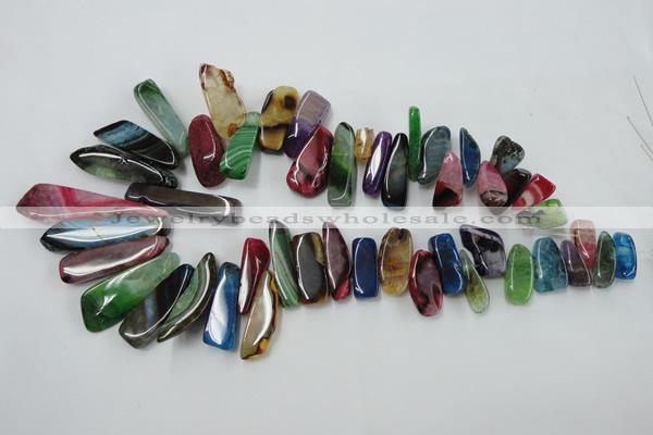 CAG5451 15.5 inches 10*18mm - 15*60mm freeform agate gemstone beads
