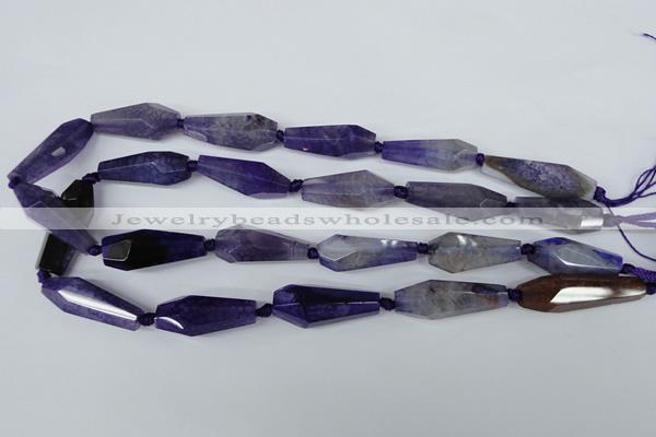 CAG5572 15 inches 15*20mm - 15*38mm faceted nuggets agate beads