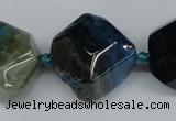 CAG5610 15 inches 22*25mm faceted nuggets agate gemstone beads