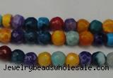 CAG5660 15 inches 4mm faceted round fire crackle agate beads