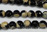 CAG5683 15 inches 8mm faceted round fire crackle agate beads