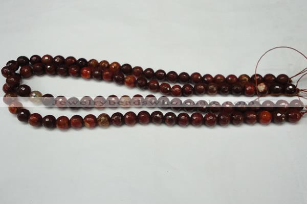 CAG5699 15 inches 8mm faceted round fire crackle agate beads