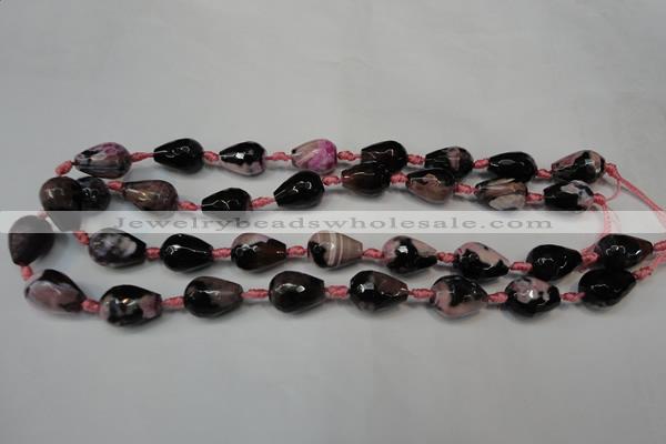 CAG5721 15 inches 12*16mm faceted teardrop fire crackle agate beads