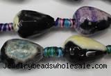 CAG5727 15 inches 13*18mm faceted teardrop fire crackle agate beads