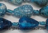 CAG5735 15 inches 15*20mm faceted teardrop fire crackle agate beads