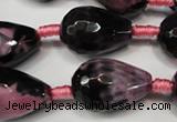 CAG5740 15 inches 15*20mm faceted teardrop fire crackle agate beads