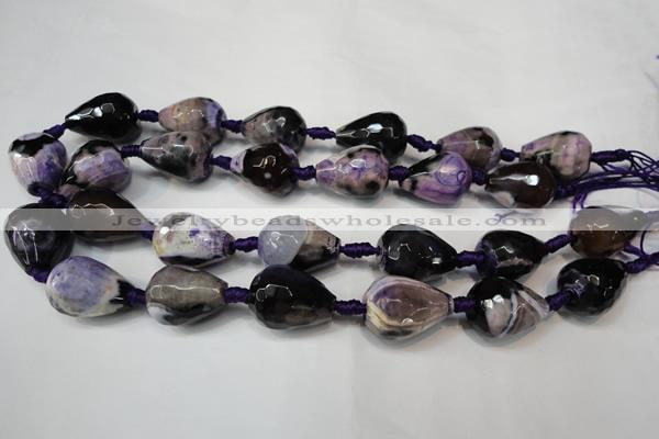 CAG5743 15 inches 15*20mm faceted teardrop fire crackle agate beads