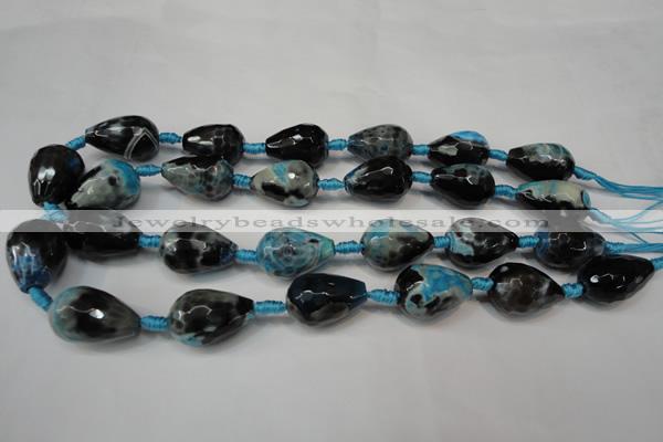 CAG5745 15 inches 15*20mm faceted teardrop fire crackle agate beads