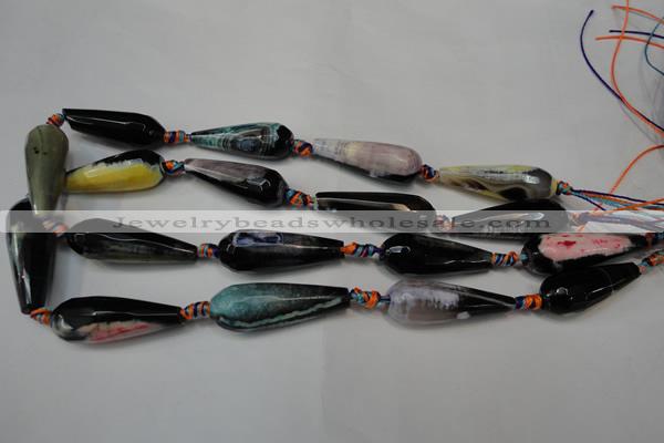 CAG5764 15 inches 12*35mm faceted teardrop fire crackle agate beads