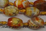 CAG5780 15 inches 12*16mm faceted rice fire crackle agate beads