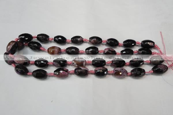 CAG5783 15 inches 12*16mm faceted rice fire crackle agate beads