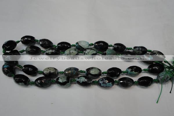 CAG5784 15 inches 12*16mm faceted rice fire crackle agate beads