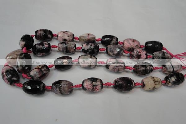 CAG5789 15 inches 13*18mm faceted rice fire crackle agate beads