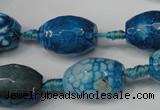 CAG5792 15 inches 13*18mm faceted rice fire crackle agate beads