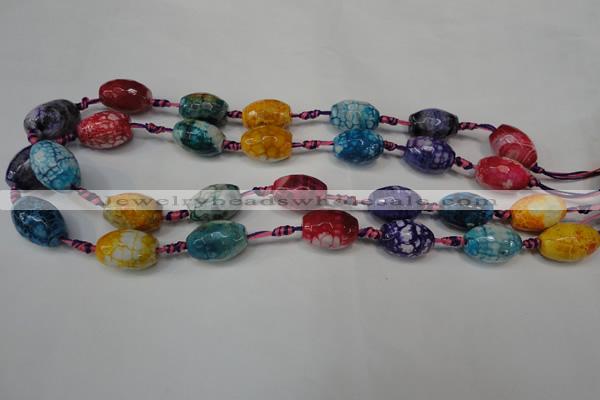 CAG5794 15 inches 13*18mm faceted rice fire crackle agate beads