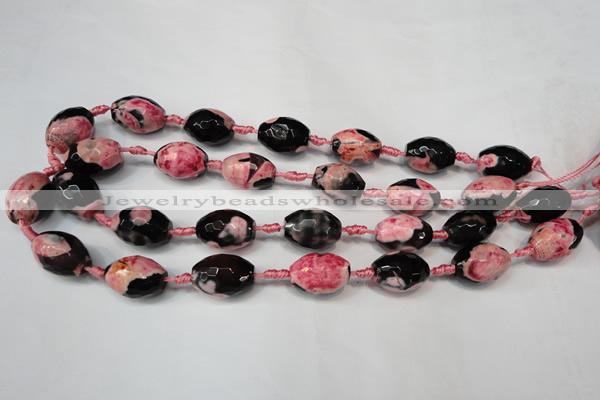 CAG5795 15 inches 13*18mm faceted rice fire crackle agate beads