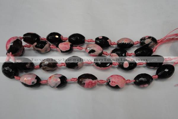 CAG5798 15 inches 15*20mm faceted rice fire crackle agate beads