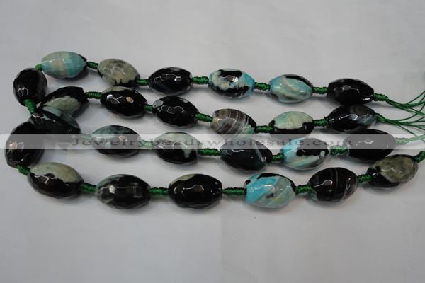 CAG5801 15 inches 15*20mm faceted rice fire crackle agate beads