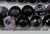 CAG5846 15 inches 14mm faceted round fire crackle agate beads