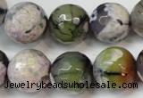 CAG5856 15 inches 16mm faceted round fire crackle agate beads