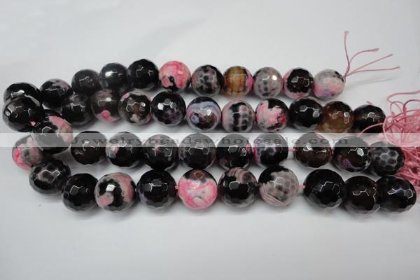 CAG5877 15 inches 18mm faceted round fire crackle agate beads