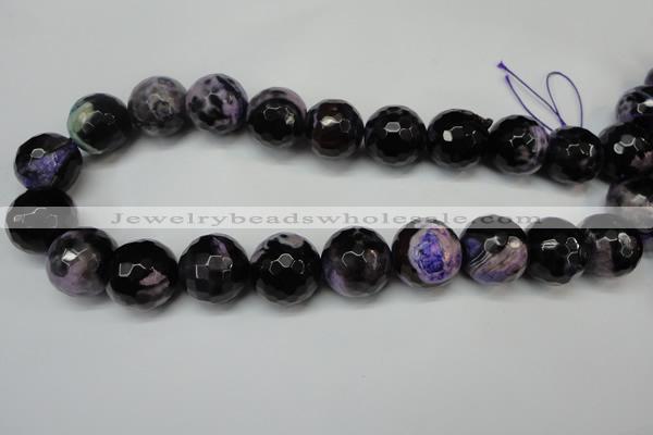CAG5883 15 inches 20mm faceted round fire crackle agate beads