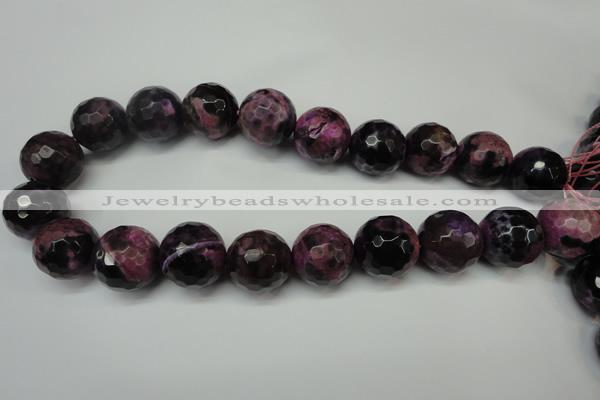 CAG5885 15 inches 20mm faceted round fire crackle agate beads