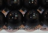 CAG6005 15.5 inches 14mm carved round matte black agate beads