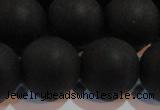 CAG6016 15.5 inches 16mm round matte black agate beads