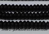CAG6020 15.5 inches 3*6mm rondelle matte black agate beads