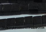 CAG6046 15.5 inches 8*8mm cube matte black agate beads