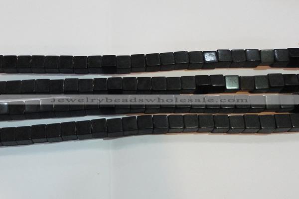 CAG6046 15.5 inches 8*8mm cube matte black agate beads