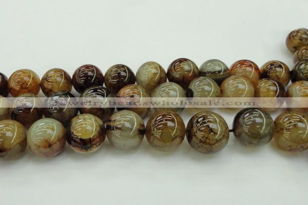 CAG6053 15.5 inches 24mm round dragon veins agate beads