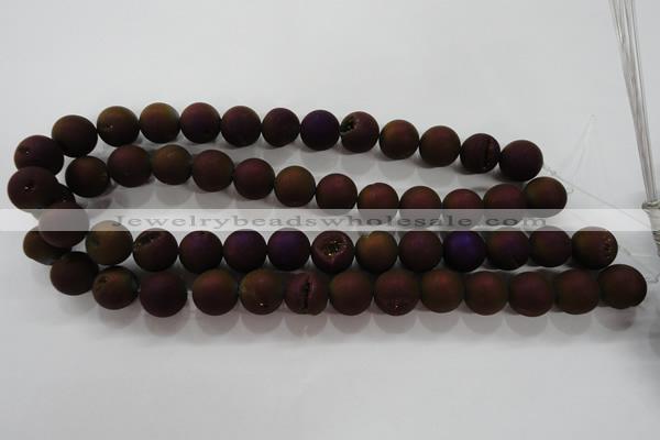 CAG6303 15 inches 10mm round plated druzy agate beads wholesale