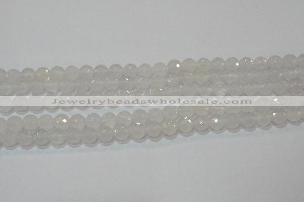 CAG6514 15.5 inches 12mm faceted round Brazilian white agate beads