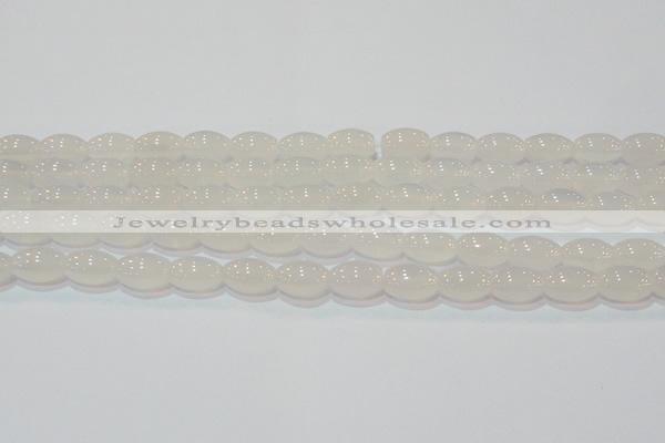 CAG6525 15.5 inches 8*12mm rice Brazilian white agate beads