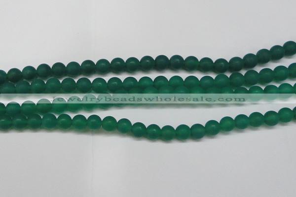 CAG6569 15.5 inches 8mm round matte green agate beads wholesale