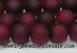 CAG6710 15 inches 8mm round plum pilates agate beads