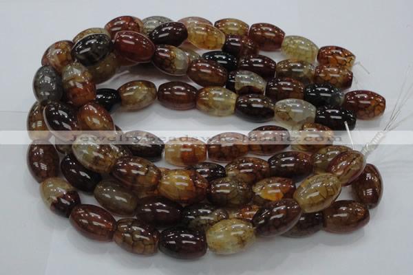 CAG700 15.5 inches 18*25mm rice dragon veins agate beads wholesale