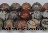 CAG7013 15.5 inches 10mm faceted round ocean agate gemstone beads